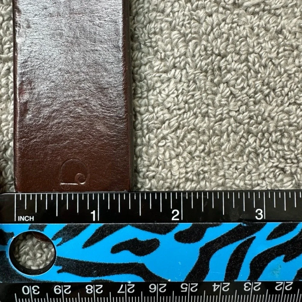 Carhartt Mens Brown Leather Work Belt Single Prong Metal Buckle Size 42 44